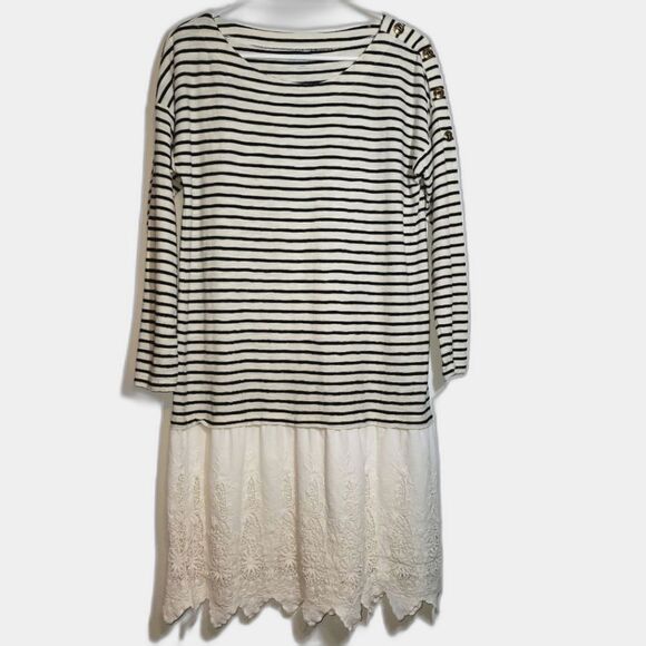 Soft Surroundings Striped Lace Dress Small - Picture 1 of 10